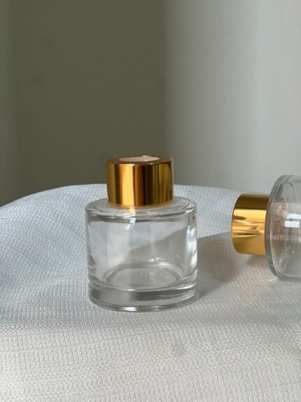 علب معطر اعواد دائري - 60 مل مع غطاء ذهبي
