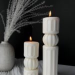 قالب سليكون عمود مخطط مع دائرة بالوسط - ضخم