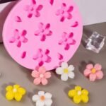 قالب سيليكون ٦ وردات مع ورق