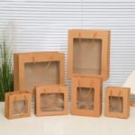 ⁦كيس كرتون وجه شفاف - لون بني - 5 قطع⁩ - الصورة ⁦4⁩