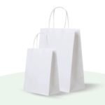 أكياس كرافت ورقية لون ابيض - (5 قطع)