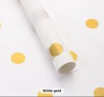 ورق زبدة مع دوائر ذهبية - لون ابيض وذهبي - 10 أوراق