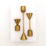 ⁦شمعدان Luxury لون ذهبي - 3 قطع⁩ - الصورة ⁦2⁩