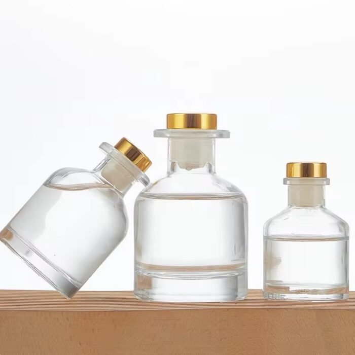 ⁦علب معطر اعواد قاعدة دائري 100 مل - مع غطاء ضغط ذهبي⁩ - الصورة ⁦2⁩