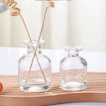 علب معطر اعواد قاعدة دائري 100 مل - مع غطاء ضغط ذهبي