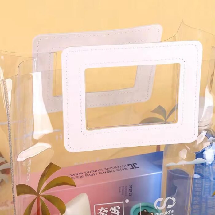 ⁦كيس هدايا شفاف مع يد ابيض مربع⁩ - الصورة ⁦3⁩