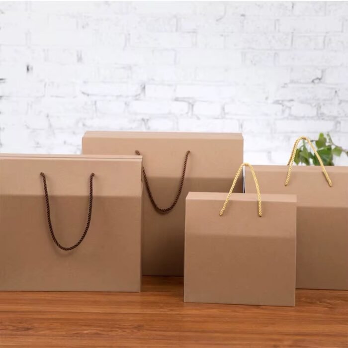 ⁦صندوق هدايا شكل حقيبة- لون بني - 5 قطع⁩ - الصورة ⁦3⁩