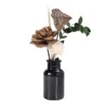 زجاجة معطر اعواد دائري اسود مع غطاء زجاج-250 مل