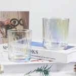 ⁦كاسة زجاج شفاف لامع 320 مل - غطاء ذهبي⁩ - الصورة ⁦2⁩