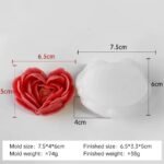 ⁦قالب سليكون وردة على شكل قلب- وسط⁩ - الصورة ⁦3⁩