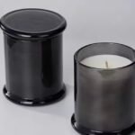 كاسة زجاج اسود مع غطاء زجاجي- 370 مل