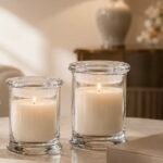 كاسة زجاج شفاف مع غطاء زجاجي -370 مل