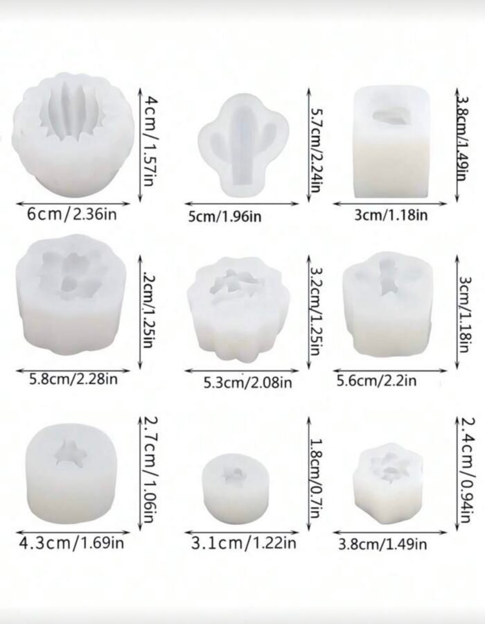 ⁦مجموعة قوالب الصبار والزهور - 10 قطع⁩ - الصورة ⁦3⁩