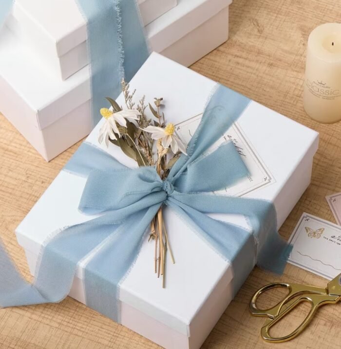 ⁦شريط هدايا انيق- ازرق باستيل⁩ - الصورة ⁦2⁩