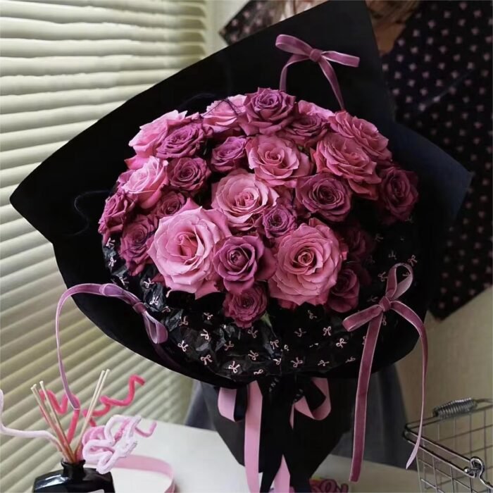 ⁦ورق زبدة انيق 22 قطعة - اسود مع ببيونات⁩ - الصورة ⁦2⁩