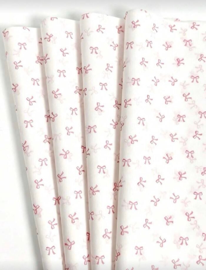 ⁦ورق زبدة انيق 22 قطعة - ابيض مع ببيونات⁩ - الصورة ⁦2⁩