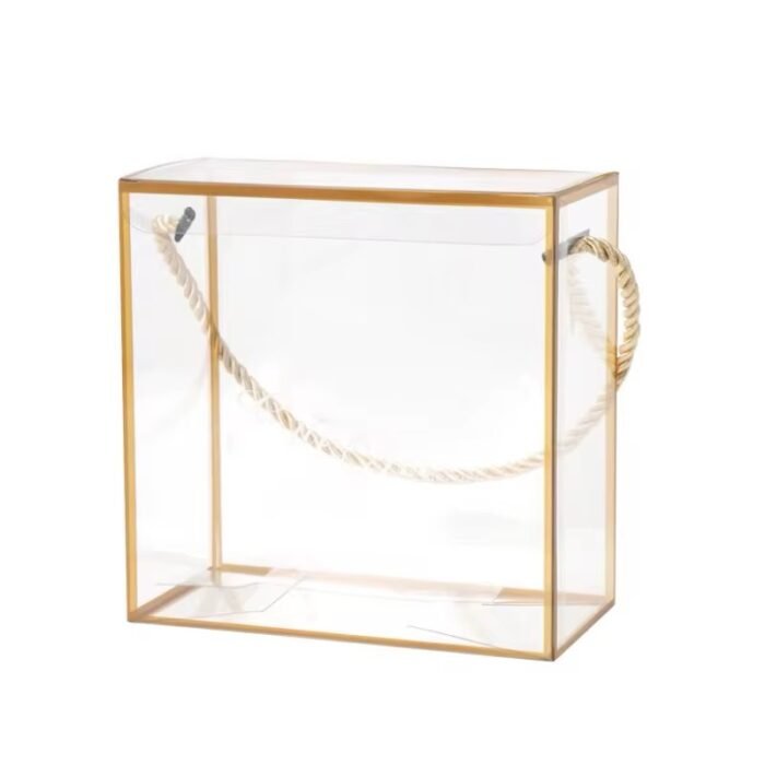 ⁦صندوق هدايا شفاف مع يد - اطار ذهبي- 5 قطع⁩ - الصورة ⁦2⁩