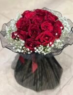 ⁦تل قماش اورجانزا لتغليف الهدايا والورد - لون اسود⁩ - الصورة ⁦2⁩