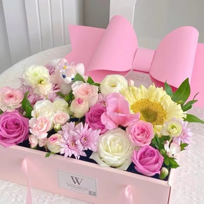 ⁦صندوق هدايا كبير مع ببيونة- لون زهري⁩ - الصورة ⁦3⁩