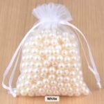 اكياس تل قماش للتوزيعات - لون ابيض -10 قطع