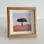 برواز عميق خشبي فاتح- مربع