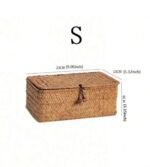 ⁦سلة قش انيقة مع غطاء - حجم صغير⁩ - الصورة ⁦4⁩