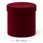صندوق ورد مخمل- برغندي 14,5*14,5 سم